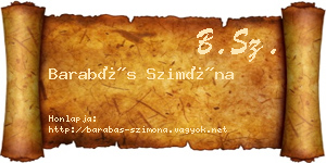 Barabás Szimóna névjegykártya